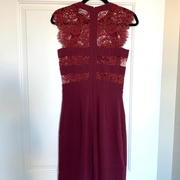 THE KOOPLES burgundy lace cutout dress - Picture 5 of 5